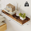 Fixwal 15.8in Floating Shelves, Set of 6 Wood Shelves, Farmhouse Shelf Wall Decor for Bathroom, Bedroom, Living and Kitchen Room (Rustic Brown)