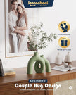 Hug Donut Decorative Vase Set - Sage Green Modern Nordic Boho Style Vases Home Decor,Matte Ceramic Decorations for Living Room Shelf, Bookshelf Mantle Entryway Table or Console Décor(Green)