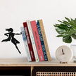 Stylish Metal Bookend in Black - Book Holder for Any Angle, Shelf, Desk, Desk - Decorative Book Organiser Book Holder - The Coolest Gift Idea (Supergal)