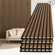 Art3d 4-Piece 94 x 12.6 Inch Acoustic Lightweight Slat Wall Panel - Waterproof Wood Textured Wainscoting Panel of 33 Sq.Ft for Bedroom, Home Theater Office Accent Wall, Walnut