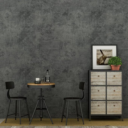 16"×197" Extra Thick Dark Blue Grey Concrete Wallpaper Peel and Stick Waterproof Gray Concrete Contact Paper Vinyl Wrap 3d Faux Adhesive Cement Tile Sticker for Kitchen Island Bedroom Gym Walls