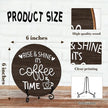 Coffee Desk Decor Sign, Farmhouse Wood Plaque, It Is Coffee Time Wood Sign, Cafe Lover Gifts, Decor For Home Kitchen Table Top, Wooden Round Decorations With Stand-17