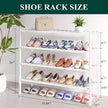 Smiry Bamboo Shoe Rack for Closet, 4 Tier Long Wooden Stackable Shoe Organizer, Free Standing Shoes Storage Shelf for Entryway, Front Door Entrance, White
