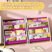 Kids Bookshelf for Kids Rooms, 4-Tier Montessori Bookshelf,Nursery Book Shelves,Pink Toddler Bookshelf, Metal Kid's Book Storage Organizer for Girls Room Furniture Playroom Kindergarten