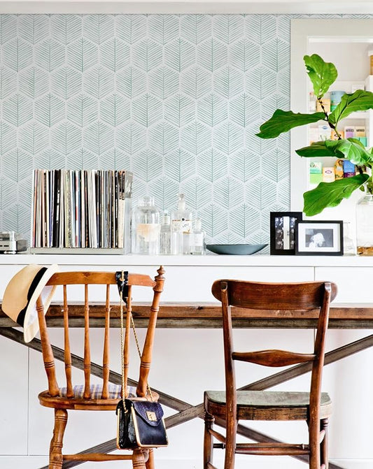 MelunMer Modern Peel and Stick Wallpaper Boho Contact Paper for Cabinets/Drawers 276In L 17.3In W Self Adhesive Removable Wallpaper for Bedroom/Bathroom Waterproof Geometric Contact Paper Green/White