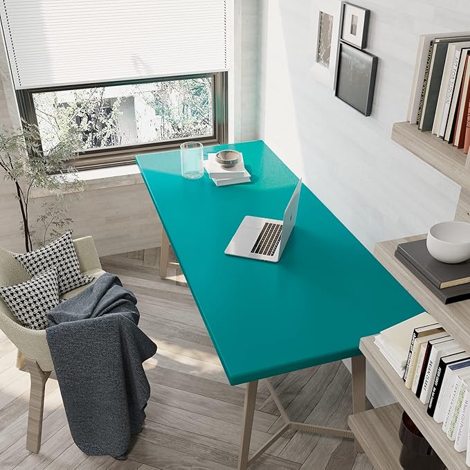 VEELIKE Turquoise Blue Wallpaper Solid Color Blue Peel and Stick Wallpaper 15.7''x354'' Matte Blue Contact Paper Self Adhesive Waterproof Removable Vinyl Rolls for Walls Cabinets Drawer Shelves Desk