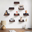 Small Floating Shelf, 4x4 Inch Display Ledges for Wall,Mini Shelves,Rustic Wood Shelf for Bedroom Living Room Bathroom Kitchen (8, Dark Walnut)
