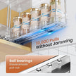 Pull Out Spice Rack Organizer for Cabinet, Slide Out Spice Racks Organizer, Easy to Install Spice Cabinet Organizers, 2.3''Wx10.66''Dx8.11''H, 3 Packs-2 Tiers(Clear)
