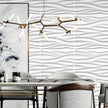 STICKGOO Wave Wall Panels for Interior Wall Decor, White 3D Wall Panels Accent Wall, Paintable 3D Wall Decor Covering Panels for Living Room Bedroom, Pack of 12 Tiles