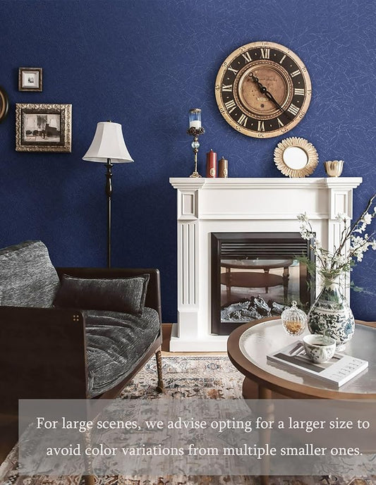 Safiyya Contact Paper Blue Silk Wallpaper Textured Peel and Stick Wallpaper Removable Embossed Self Adhesive Wall Paper for Walls Vinyl Rolls 17.3 inch X 78.7 inch