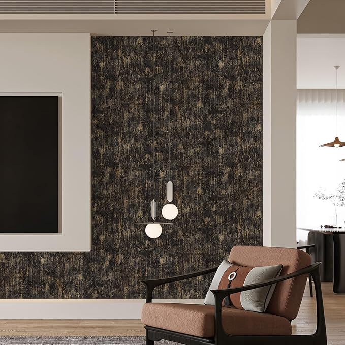 JiffDiff Vintage Metallic Peel and Stick Wallpaper Industrial Metallic Concrete Wall Paper Modern Stick on Wallpaper Self Adhesive Contact Paper(17.3