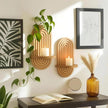 Set of 2 Boho Arched Floating Shelves 15.7”x 7.8”3D Wooden Hanging Shelf for Living Room Bedroom Nursery Mid Century Modern Wall Decor(Brown, 11.7 * 15.7)