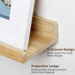 RICHFOCUS Floating Shelves for Wall, 36 inch Solid Wood Picture Ledge Shelf for Wall Storage, Nursery Book Shelves with Lip for Living Room Bathroom Bedroom Kitchen, Set of 3, Natural