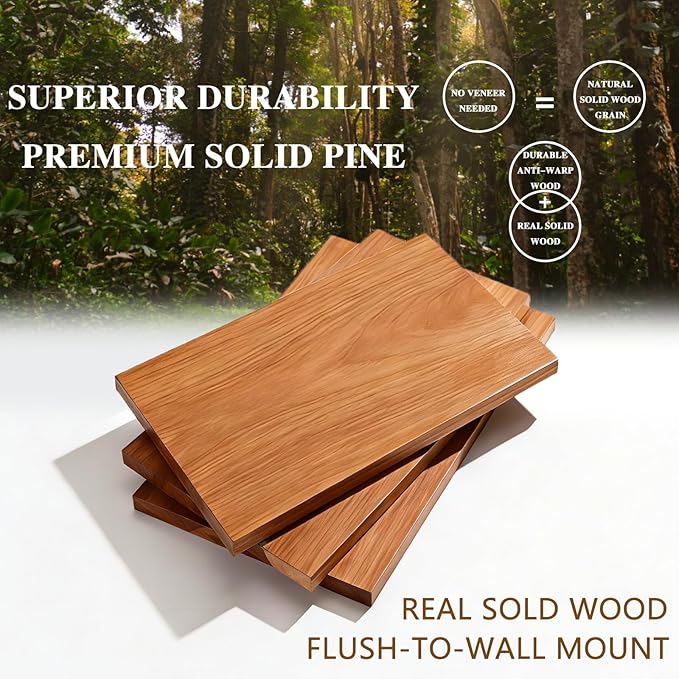 100% Solid Wood Floating Shelves for Wall, Vintage Wall Shelf Home Decor. 23.8