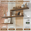 RICHFOCUS Live Edge Wood Floating Shelves 55
