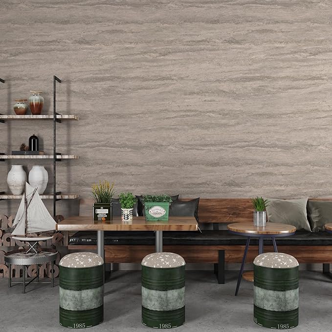 48x354inch Extra Wide Concrete Wallpaper Peel and Stick Light Gray Marble Granite Contact Paper Modern Industrial Style Wall Paper Greyish White Matte Thick Waterproof Self-Adhesive Vinyl Wall Sticker