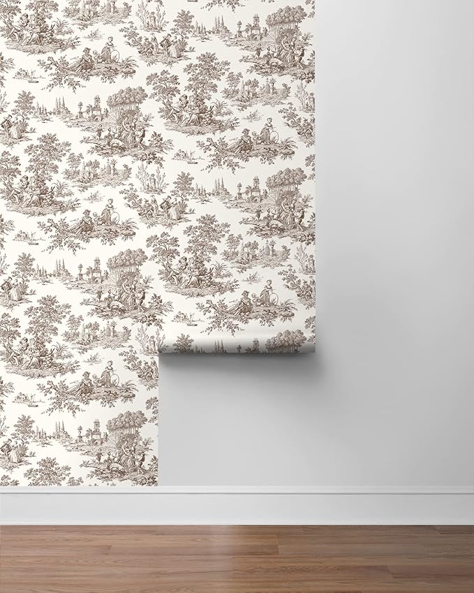 NextWall Chateau Toile Peel and Stick Wallpaper (Sable Brown)