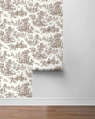 NextWall Chateau Toile Peel and Stick Wallpaper (Sable Brown)