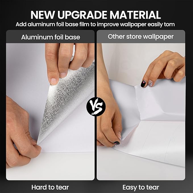 practicalWs White Wallpaper Peel and Stick with Tools, White Wall Paper Roll Self-Adhesive and Waterproof, Thickened Solid Color Whites Contact Paper for Cabinets Countertop 17.7'' x 236.2''
