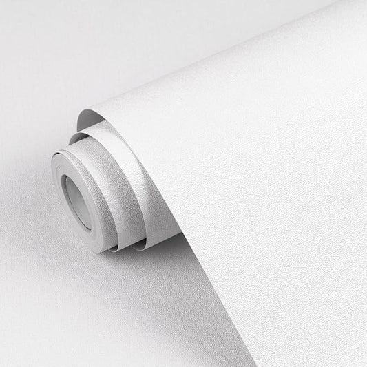 White Contact Paper Solid White Peel and Stick Wallpaper 17.3"x480" Matte Self Adhesive Waterproof Vinyl Roll for Bathroom Kitchen Backsplash Cabinets Shelf Liners Drawers
