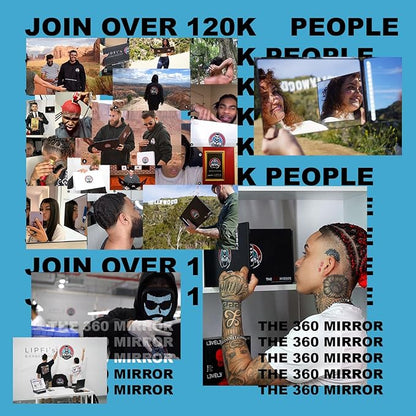 The 360 Mirror - 3 Way Mirror for Self Hair Cutting - Adjustable Trifold Barber Mirro to Cut Your Own Hair - Tri Fold Self Haircut System for Men - Three Sided Mirro for Haircuts (With LED)