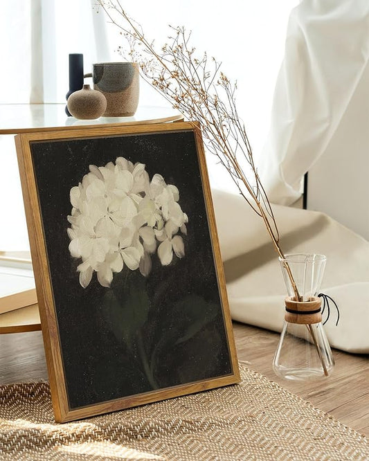 SHENIFY 11x14in Vintage Hydrangeas Ball Wall Home Decor Flower Classic Prints Kitchen Bathroom Office Decor - Natural Framed