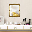 Funerom Vintage Decorative Mirror, Wall Mounted & Tabletop Makeup Mirror ，Square (Antique Gold, 16.5 x 13.5 inch)