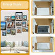 BESCRCL 15 Pack Real Glass Picture Frames Collage Wall Decor, Including 3pcs 8x10, 6pcs 5x7, 6pcs 4x6 Photo Frames for Gallery Wall or Tabletop Display, Natural Woodgrain