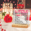 Valentines Desk Decor, Happy Valentine's Day Home Office Table Sign for Porch Tiered Tray Shelf Party, Rustic Romantic Acrylic Gifts Decorations for Him Her, Wife Nutrition