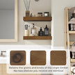 Marsmiles 24 Inch Wood Floating Shelves | Rustic Dark Wood Wall Shelves Set of 2 | 24