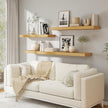 Deep Floating Shelves | 40 Inch Oak Floating Shelves Set of 2 | 12 Inch Deep Wood Wall Shelves | 40