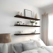 36 Inch Brown Wood Floating Shelves for Wall Rustic Wall Shelf for Bedroom Living Room Set of 4
