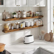 Fun Memories 55 Inch Floating Shelves Bedroom, Large Extra Floating Shelf Set of 2 with Invisible Brackets, Rustic Brown