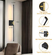 40 Inch Battery Operated Wall Sconce Set of Two, Dimmable Wall Sconces with Remote Control, Black Gold Rechargeable Sconces, Modern Wireless Wall Lights for Bathroom, Bedroom,Living Room