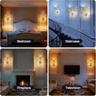 Battery Operated Wall Sconces Set of 2, Wireless Wall Sconce with Remote Dimmable Timer, Rechargeable 5200mAh, Cordless Gold Wall Light for Bedroom Living Room, Hallway, Light Decor
