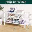Smiry Bamboo Shoe Rack for Closet, 3 Tier Wooden Stackable Shoe Organizer, Free Standing Shoes Storage Shelf for Entryway, Front Door Entrance, White