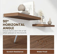 55 Inch Floating Shelves, 12 Inch Deep Floating Shelves for Wall, Floating Shelf with Invisible Brackets, Deep Wall Shelves for Bathroom, Bedroom, Living Room, 1 Pack, Walnut