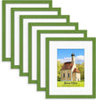 PEALSN 8x10 Picture Frame Set of 6, Display Pictures 5x7 with Mat or 8x10 without Mat for Wall Mounting or Table Top Display, Photo Frames Collage for Wall Decor, Green