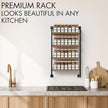 ZICOTO Space Saving Spice Rack Organizer Shelf for Wall Mount - Easy To Install Modern Hanging Racks For up to 56 Jars - Perfect Seasoning Organizer For Your Kitchen