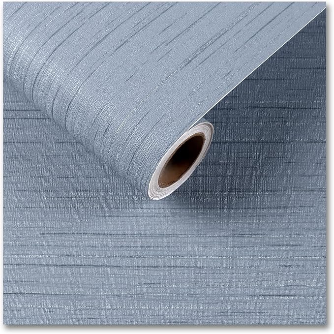 CRE8TIVE Light Blue Grasscloth Wallpaper Textured Stick and Peel Faux Grass Cloth Wallpaper for Walls Self Adhesive Removable Wallpaper Linen Grasscloth Contact Paper for Furniture Home Decor 12"x354"