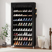 Laiensia 9-Tier Vertical Shoe Rack Organizer, Space Saving Shoe Storage Organizer, Non-Woven Cover Shoe Shelf Holds 36-45 Pairs for Bedroom, Hallway, Closet Entryway, Black