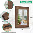 Wood Mirror Rectangular Framed Rustic Vintage Mirrors Decor Farmhouse Bedroom Bathroom Mirror for Dressing Table Entrance Small 16