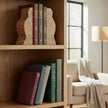 Creative Co-Op Decorative Marble Wave Bookends, Forest Brown