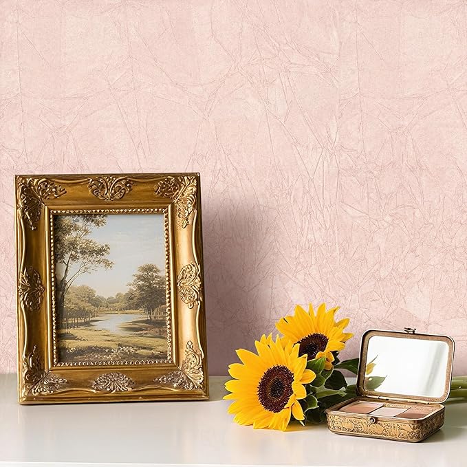 Pink Wallpaper Peel and Stick Felt Fabric Wallpaper 17.7