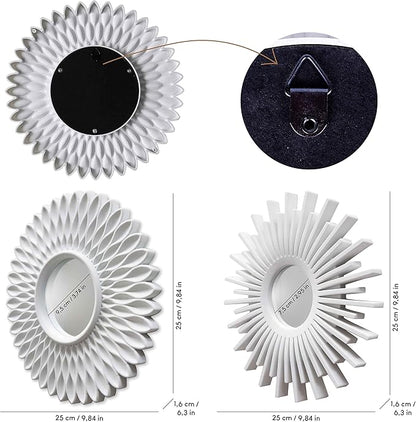 BONNYCO Wall Mirrors Pack of 3, Round White Mirrors for Home Decor, Bedroom and Room. Espejos Decorativos de Pared Sala Dormitorio, Circle Wall Decor Minimalist Vintage, Chic. Gifts for Women Mums