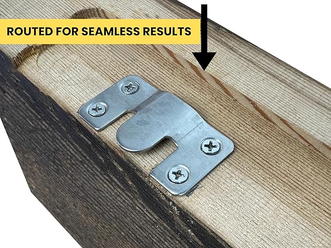 Modern Timber Craft Reclaimed Wood Wall Shelf | Solid Rustic American Barnwood with Steel Floating Shelf Brackets | 2.75