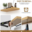 Fun Memories Floating Shelves 36 Inch Long, Deep Floating Shelf for Wall, 36 x 8 Floating Shelves Set of 2, 8 Inch Deep Wall Shelf for Living Room, Kitchen, Bedroom, Large Storage Shelves, Oak Color