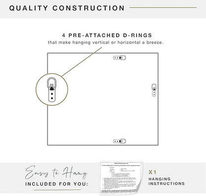 MCS Ezra 34.66x44.66 Large Wall Mirror, Gray Woodgrain & Beveled Mirror, Vertical & Horizontal Wall Hanging Mirror for Bathroom, Bedroom & Livingroom