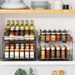 RCHYFEED Spice Rack Organizer for Cabinet, 2 Tier Slide out Spice Organization for Inside Cabinets & Pantry, Heavy Duty Adjustable Metal Spice Racks for Seasoning Organizer (13.5