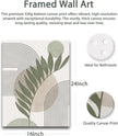 HesenDot 40x60CM Sage Green Boho Wall Art, Botanical Geometric Framed Canvas Bathroom Wall Art, Mid-Century Modern Wood Frame Abstract Prints for Living Room Bedroom Bathroom Home Decor, Set of 3